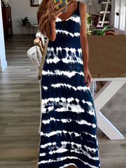 Tie Dye Strip Cami Maxi Dress Women's Plus