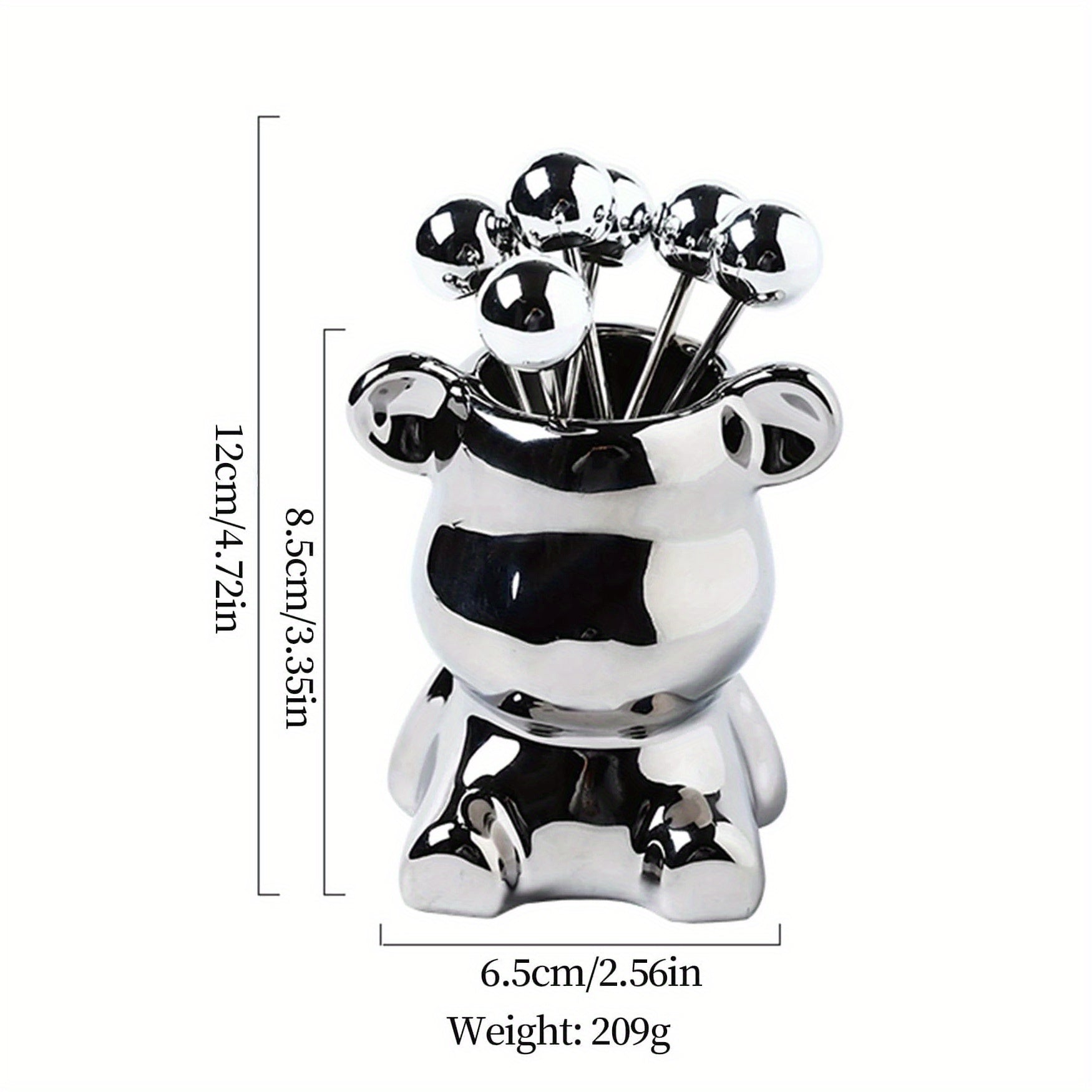Bear Shaped Storage Jar & Fruit Fork Set