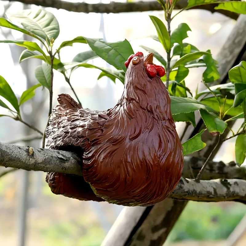 Resin Hen Yard Decoration Clip Ladder Ornament