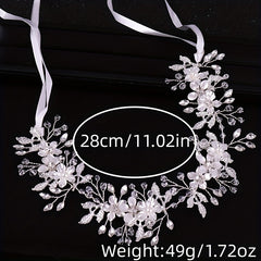 Crystal Pearl Headband Tiara Bridal Hairband Wedding Hair Accessories