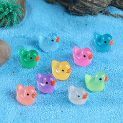 50pcs Mini Resin Ducks Glow In The Dark Luminous Colorful Duck