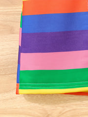 Girls' Rainbow Stripe Long Cardigan For Kids