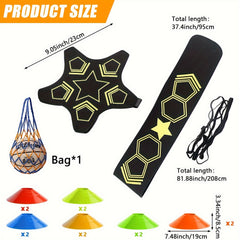 14pcs Football Training Set w/12 Marking Cones, 1 Ball Bag for Solo Training
