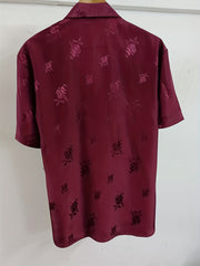Men's Floral Print Short Sleeve Shirt for Summer Vacation