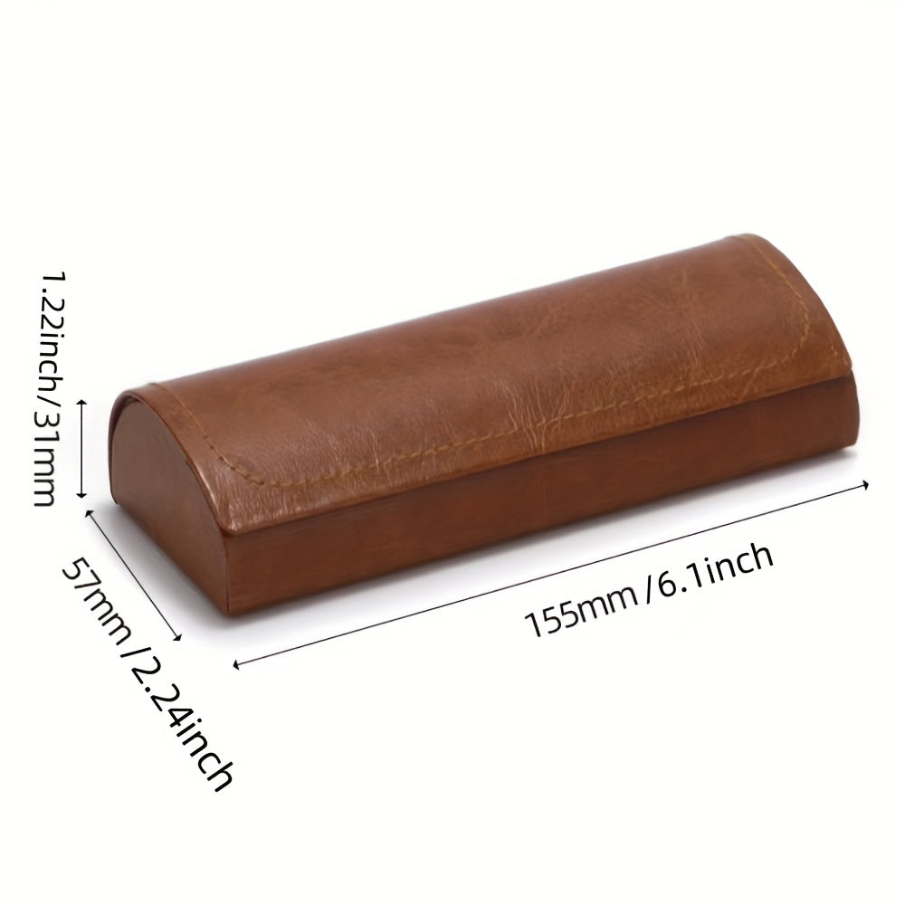 Hard Shell Eyeglass Cases PU Leather Vintage Pattern Glasses Protective
