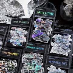 30pcs Silver Laser Magazine Stickers - DIY Journal Decorative Material