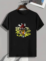 Cartoon Character Print Men's Graphic T-shirt for Summer