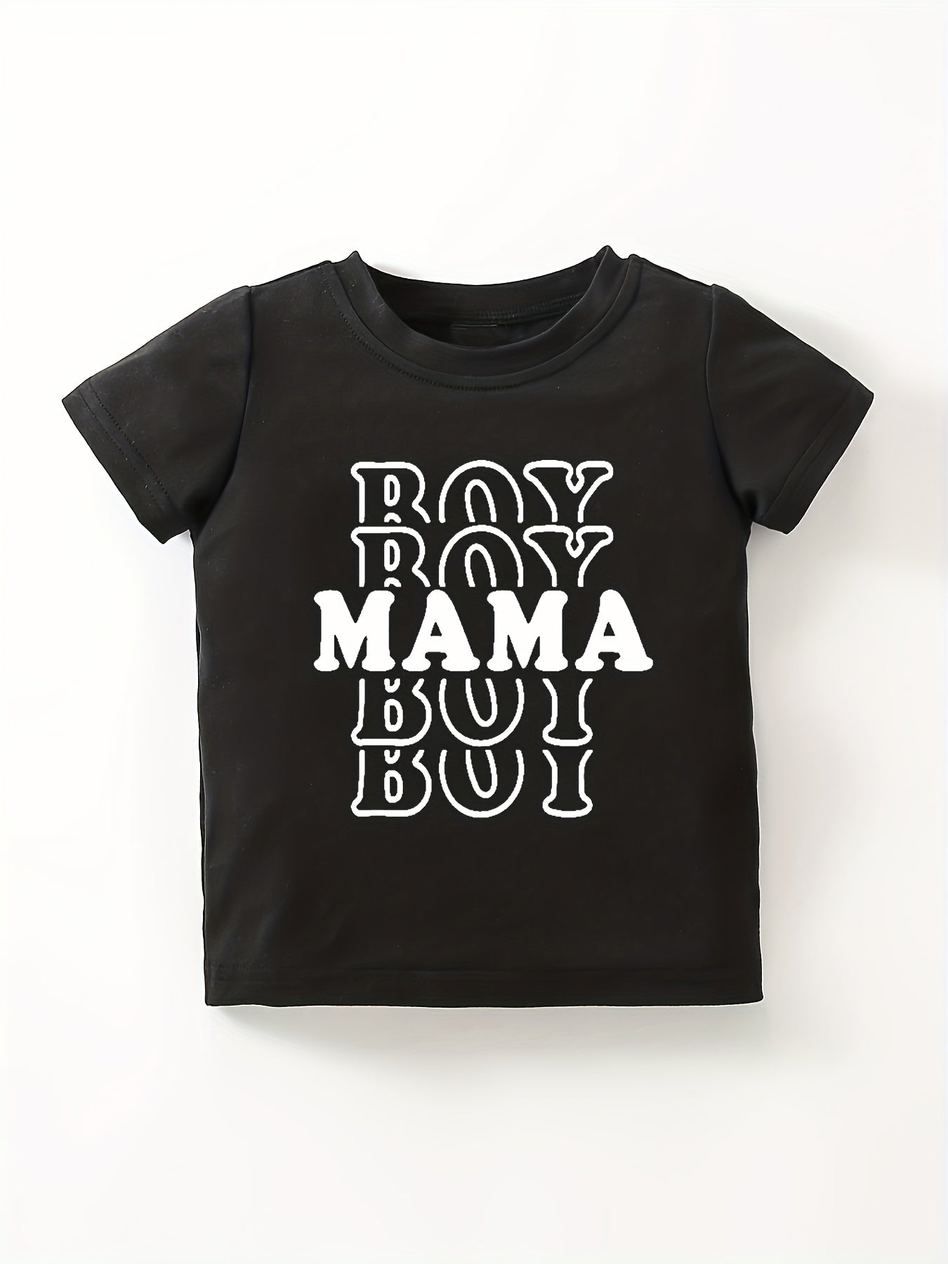 Little Boys Mama Boy Letter Graphic T Shirt Kids Babies Summer Tee