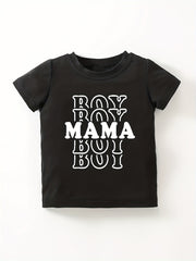 Little Boys Mama Boy Letter Graphic T Shirt Kids Babies Summer Tee