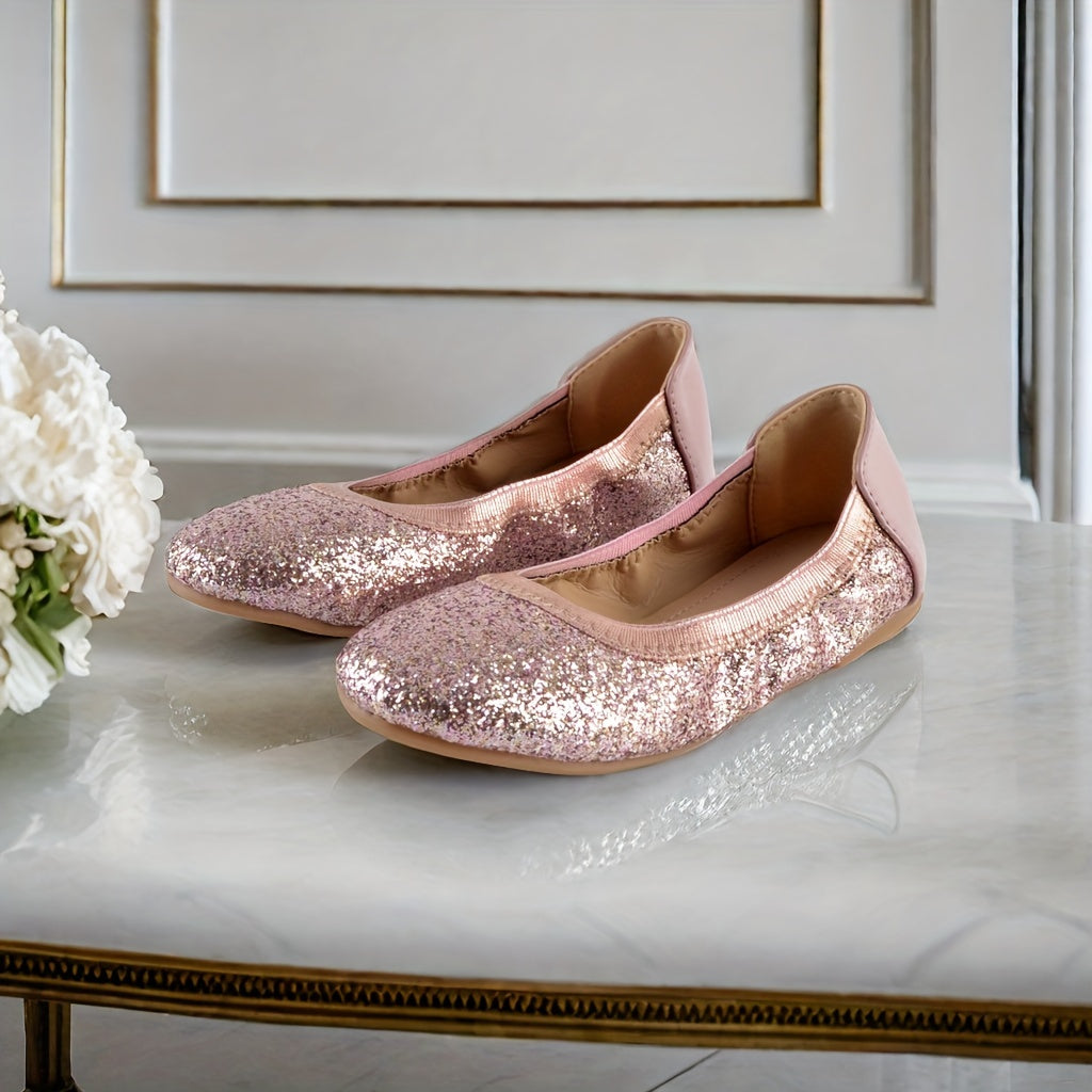 Girls' Shimmering Ballet Pumps Comfortable Flats