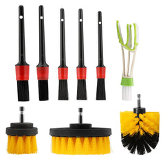 Car Air Outlet Gap Detail Brush Cleaning Brush Set 9pcs