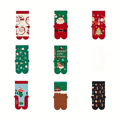 3 Pairs Christmas Pattern Socks Women's Stockings & Hosiery