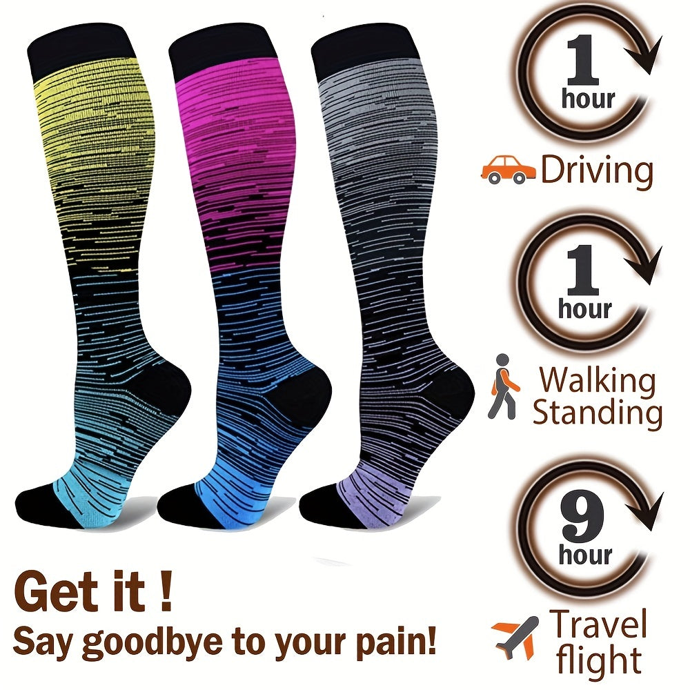 Unisex Running Compression Socks 20-30 Mmhg for Marathon Cycling Football