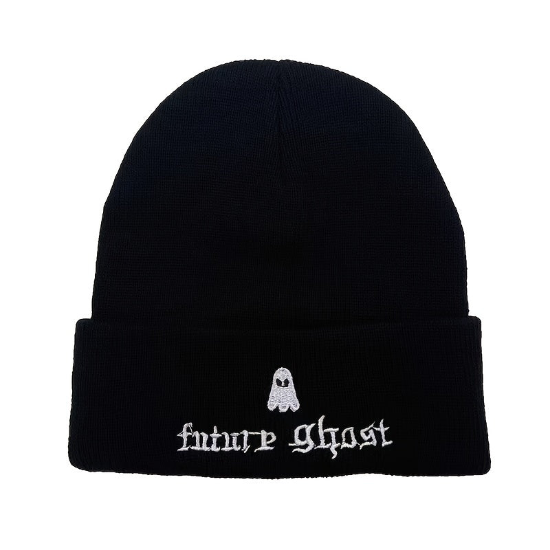 Embroidered Cotton Beanie Letter Print Warm Hat