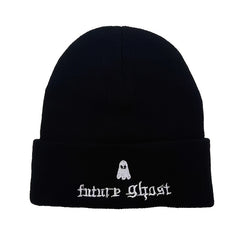 Embroidered Cotton Beanie Letter Print Warm Hat