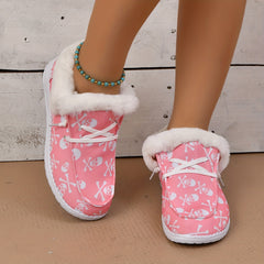 Colorful Skeleton Print Warm Sneakers Lightweight Casual Shoes