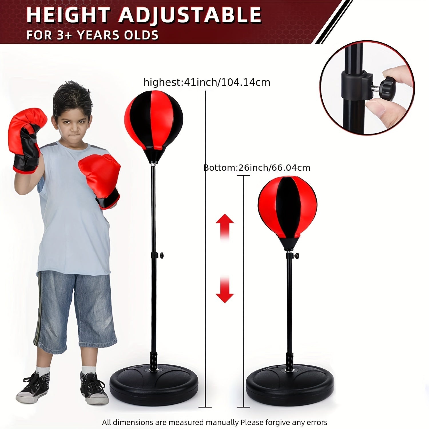 Boxing Ball Set with Stand and Gloves