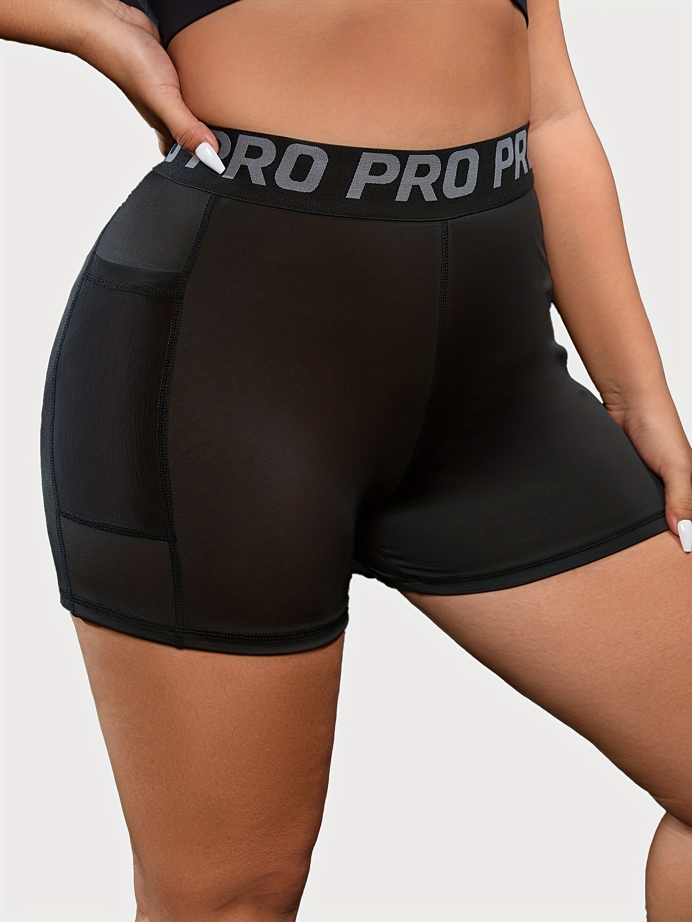 Sports Shorts Women's Plus High Rise High Stretch Shorts