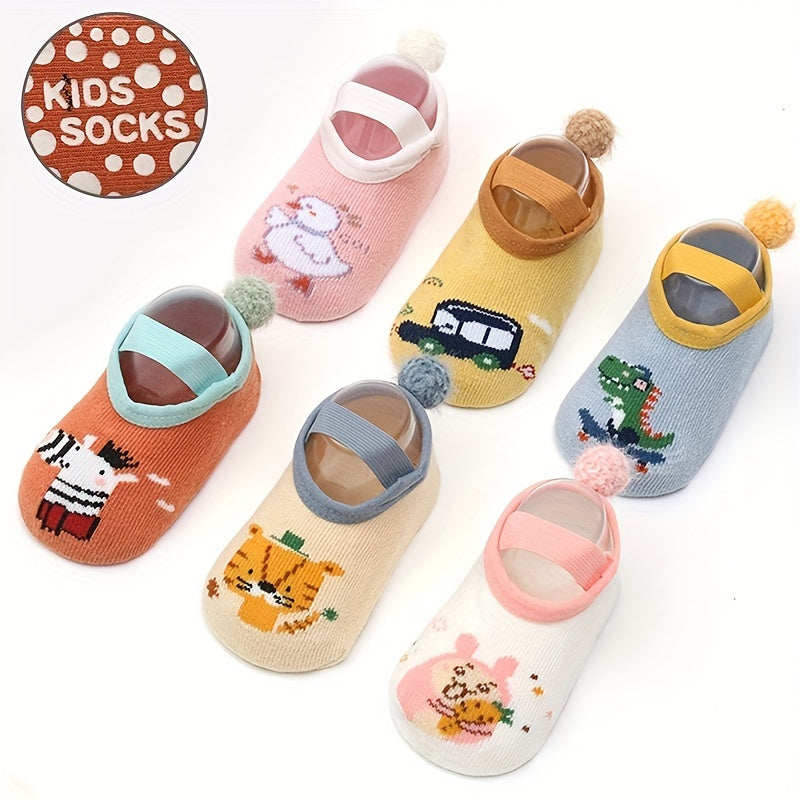 3 Pairs Non-slip Boat Socks for Baby Girls Kids