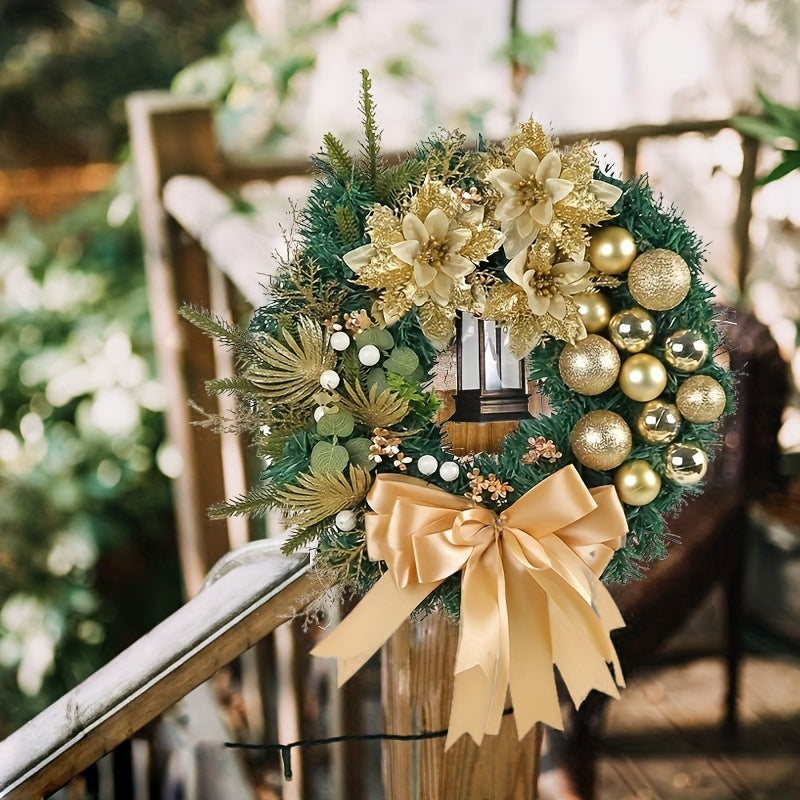 1pc Golden Christmas Ball Wreath Christmas Hanging Decorations