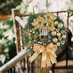 1pc Golden Christmas Ball Wreath Christmas Hanging Decorations
