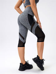 Breathable Yoga Leggings with Phone Pocket and Soft Mesh Contrast