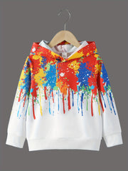 Colorful Ink Boys Hooded Sweatshirt for Spring Fall