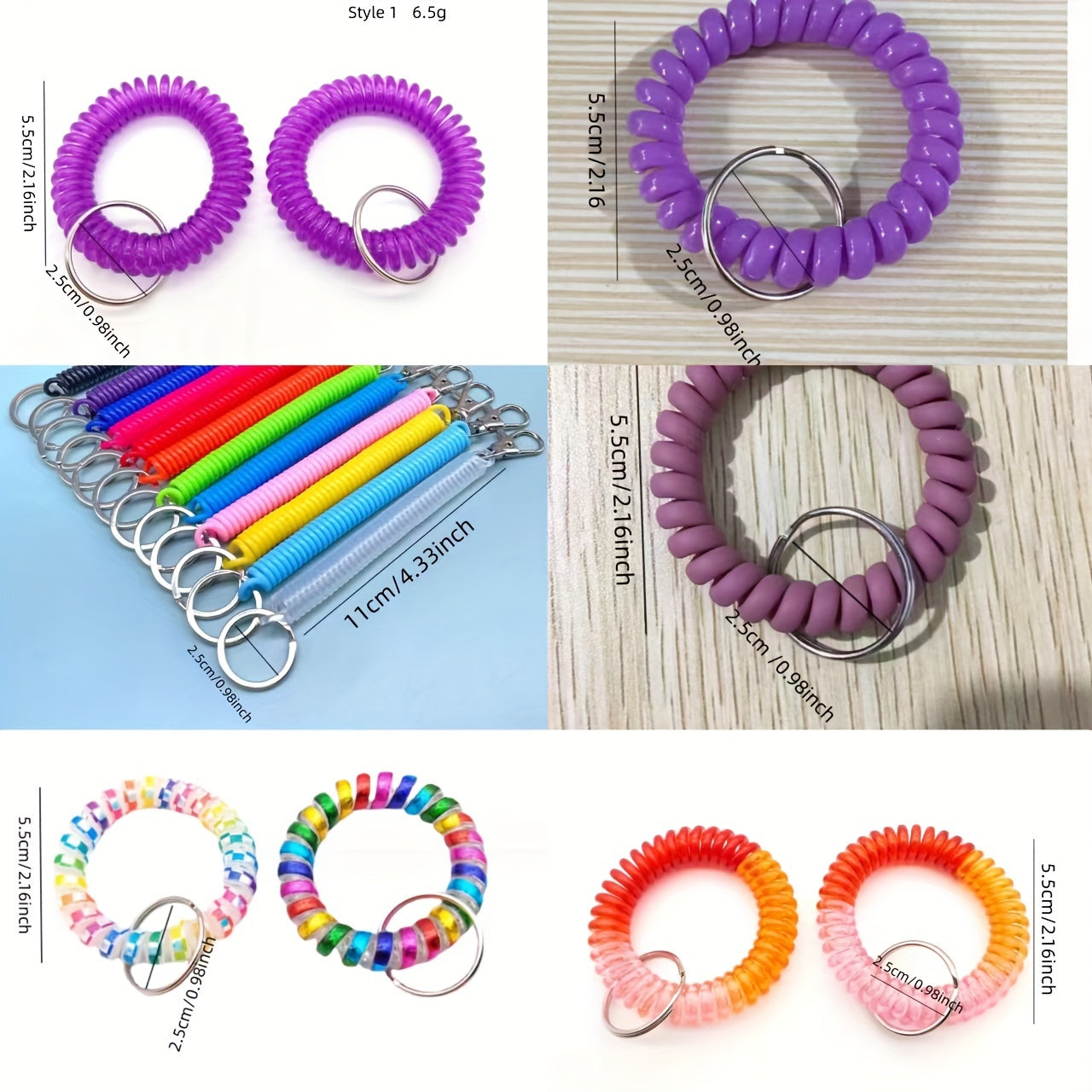 Plastic Spring Coil Keychain Bracelet Telescopic Ring