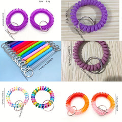 Plastic Spring Coil Keychain Bracelet Telescopic Ring