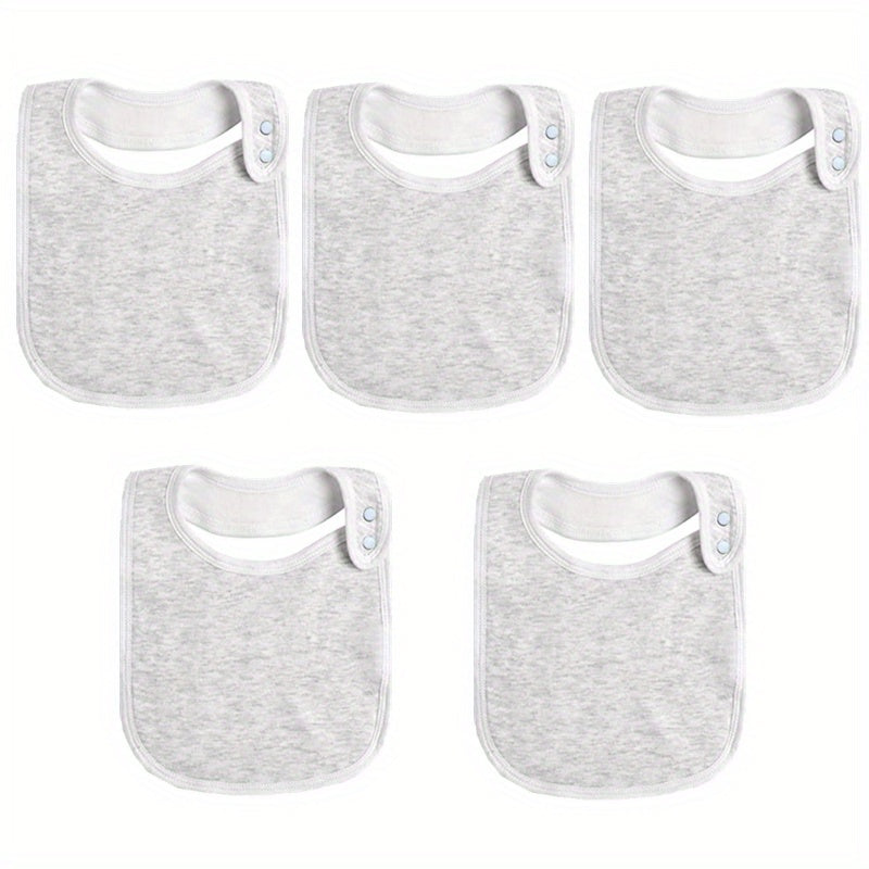 5pcs Organic Cotton Baby Bibs Adjustable Machine Washable