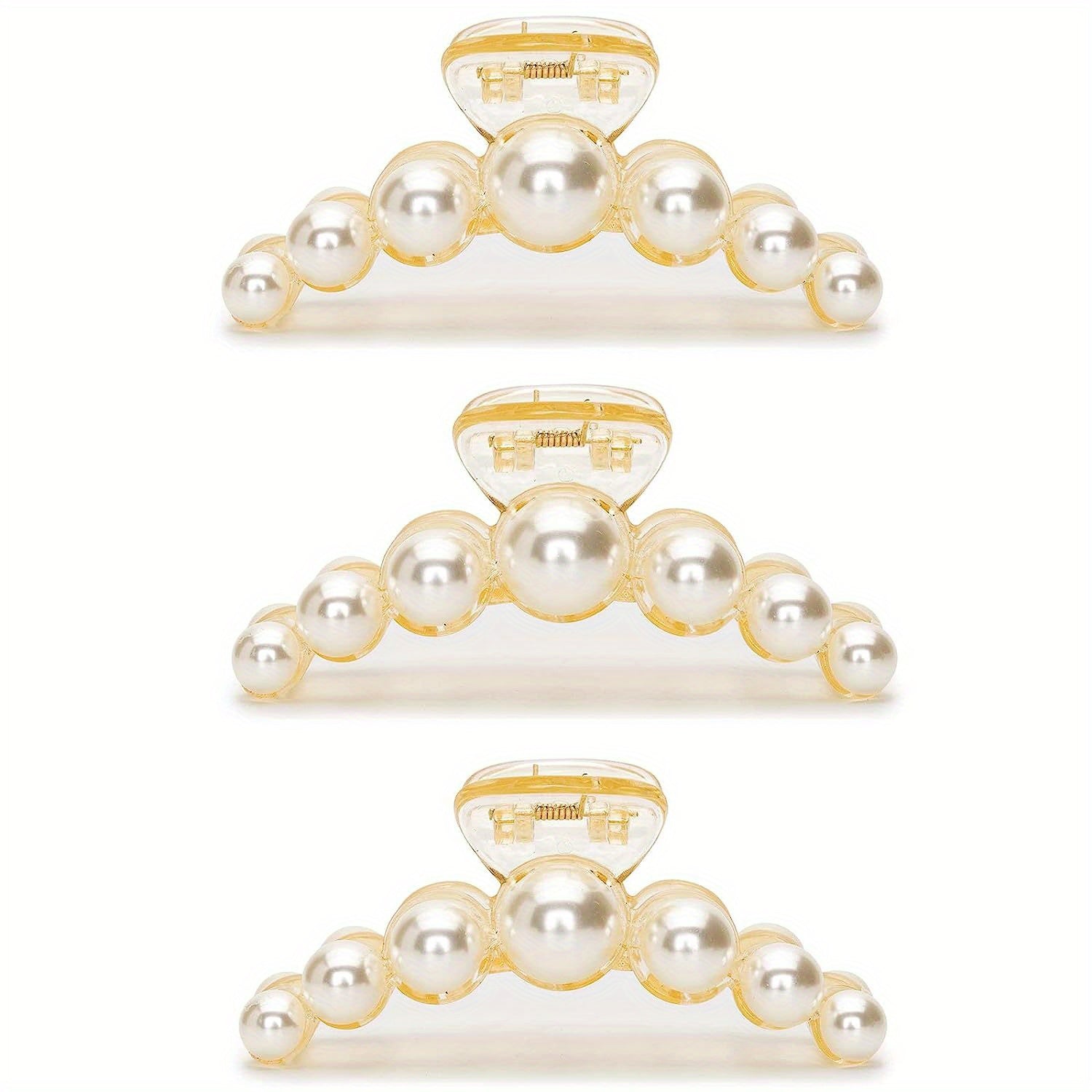 4pcs Faux Pearl Hair Clips Claw Clips Decorative Birthday Accessories