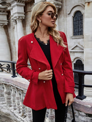 Chinese Year Slim Fit Lapel Blazer Coat Double Breasted