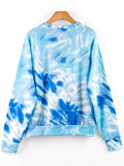 Tie Dye Round Neck Hoodie Casual Stylish Sweatshirt Women's