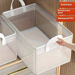 Foldable PVC Storage Box Drawer Style Folding Storage Bin Basket