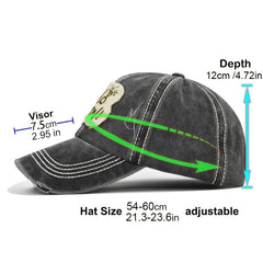 Letter Embroidery Patch Baseball Distressed Washed Vintage Sports Hat
