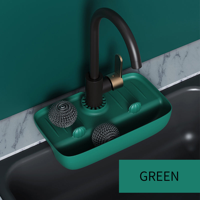 Splash Guard Sink Faucet Drain Rack Fast Drying Mat Drip Catcher Kitchen Storage