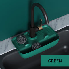 Splash Guard Sink Faucet Drain Rack Fast Drying Mat Drip Catcher Kitchen Storage