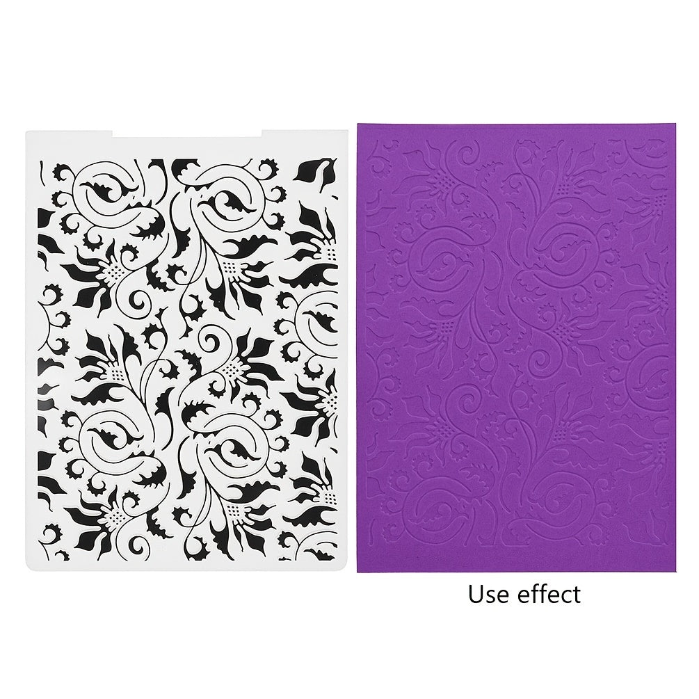 Floral Pattern Printed Plastic Embossing Folder for DIY Scrapbooking