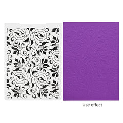 Floral Pattern Printed Plastic Embossing Folder for DIY Scrapbooking
