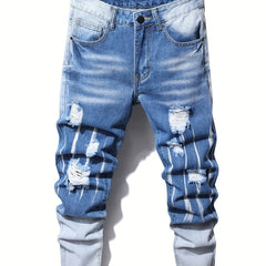 Mens Ripped Jeans Casual Distressed Denim Pants