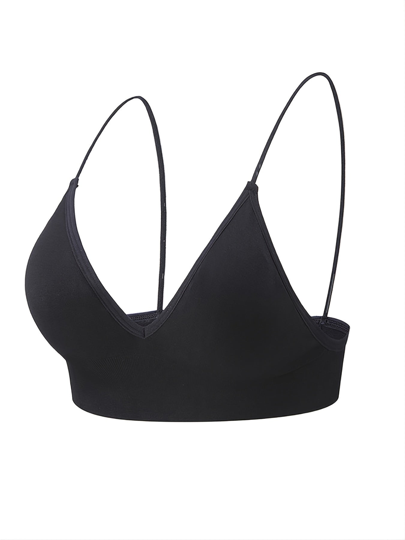 5 Pack Women's Deep V Sport Bras Double Strap Medium Stretch Lingerie