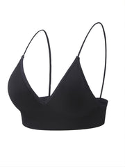 5 Pack Women's Deep V Sport Bras Double Strap Medium Stretch Lingerie