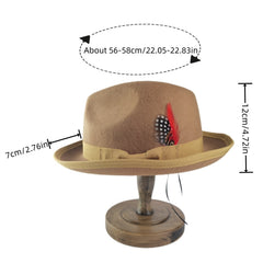 British Tweed Hat Mens Autumn Winter Retro French Hat Flat Brim Jazz Hat