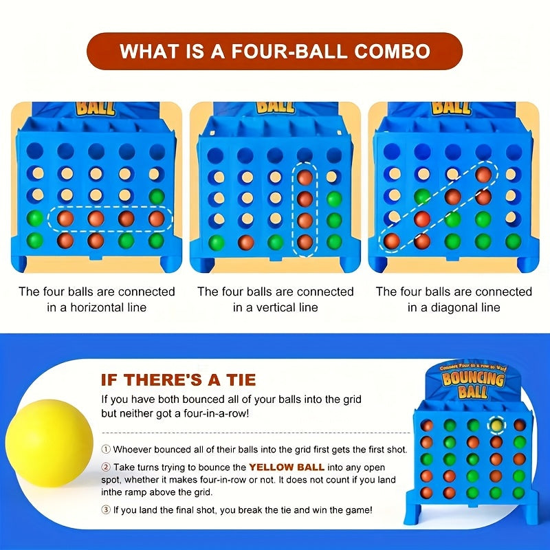 2 Player Bouncing Ball Game Family & Party Fun Toy with Colorful Balls