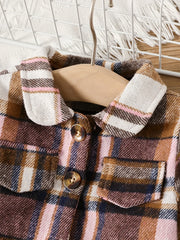 Toddler Baby Girls Patchwork Plaid Dress Coat 2pcs Set