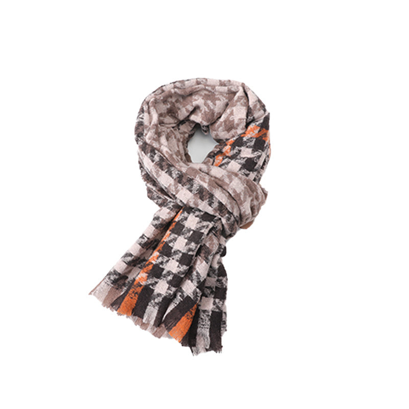 Winter Thermal Plaid Scarf Shawl Cold Weather Scarves & Wraps For Women