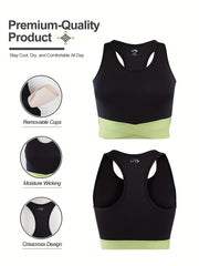 Women's Contrast Racerback Sports Tank Top Yoga Sleeveless Activewear