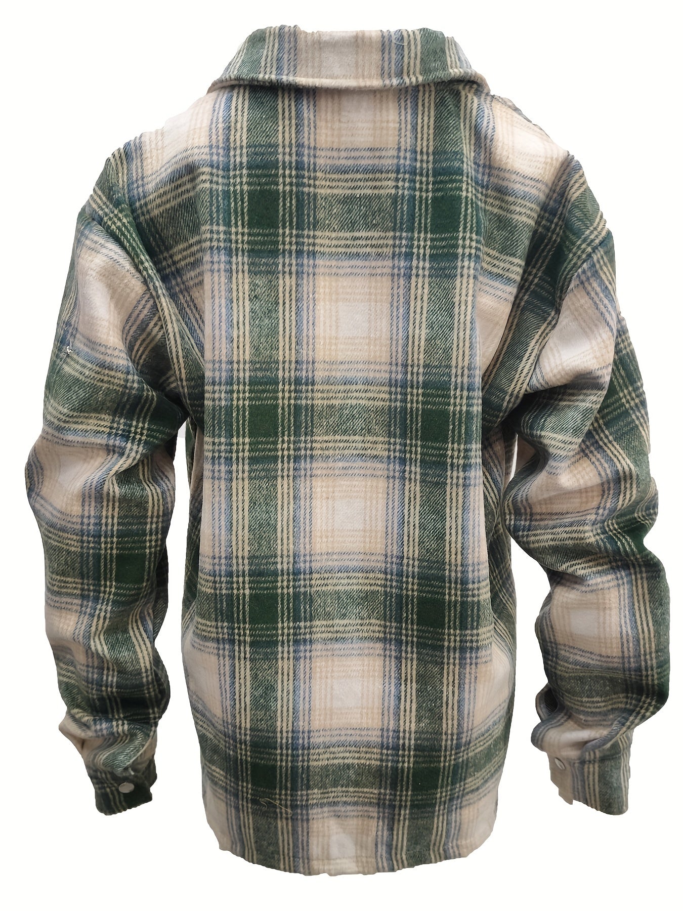 Brown Plaid Shirt Jacket Loose Casual Plaid Shacket For Spring & Fall