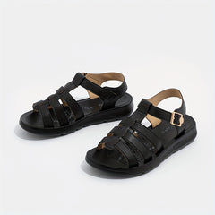 Women's Fisherman Sandals Open Toe Woven Flat Sandals Buckle Outdoor Casual