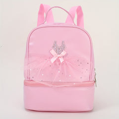 Girls Ballet Mesh Skirt Decor Backpack Large Capacity School Bag